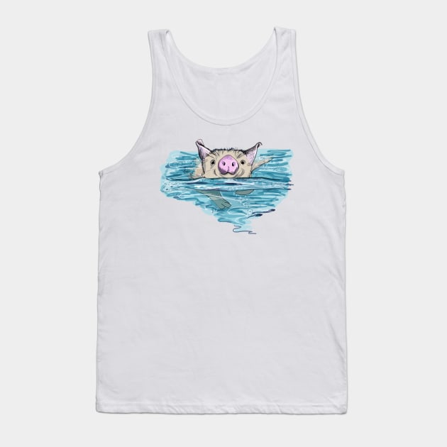 Bahamas Swimming Pig Tank Top by drknice